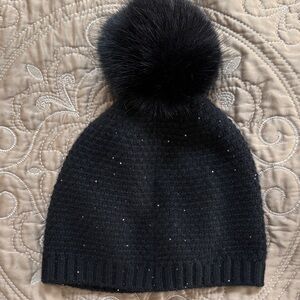 Sofia Cashmere Black Knit Hat